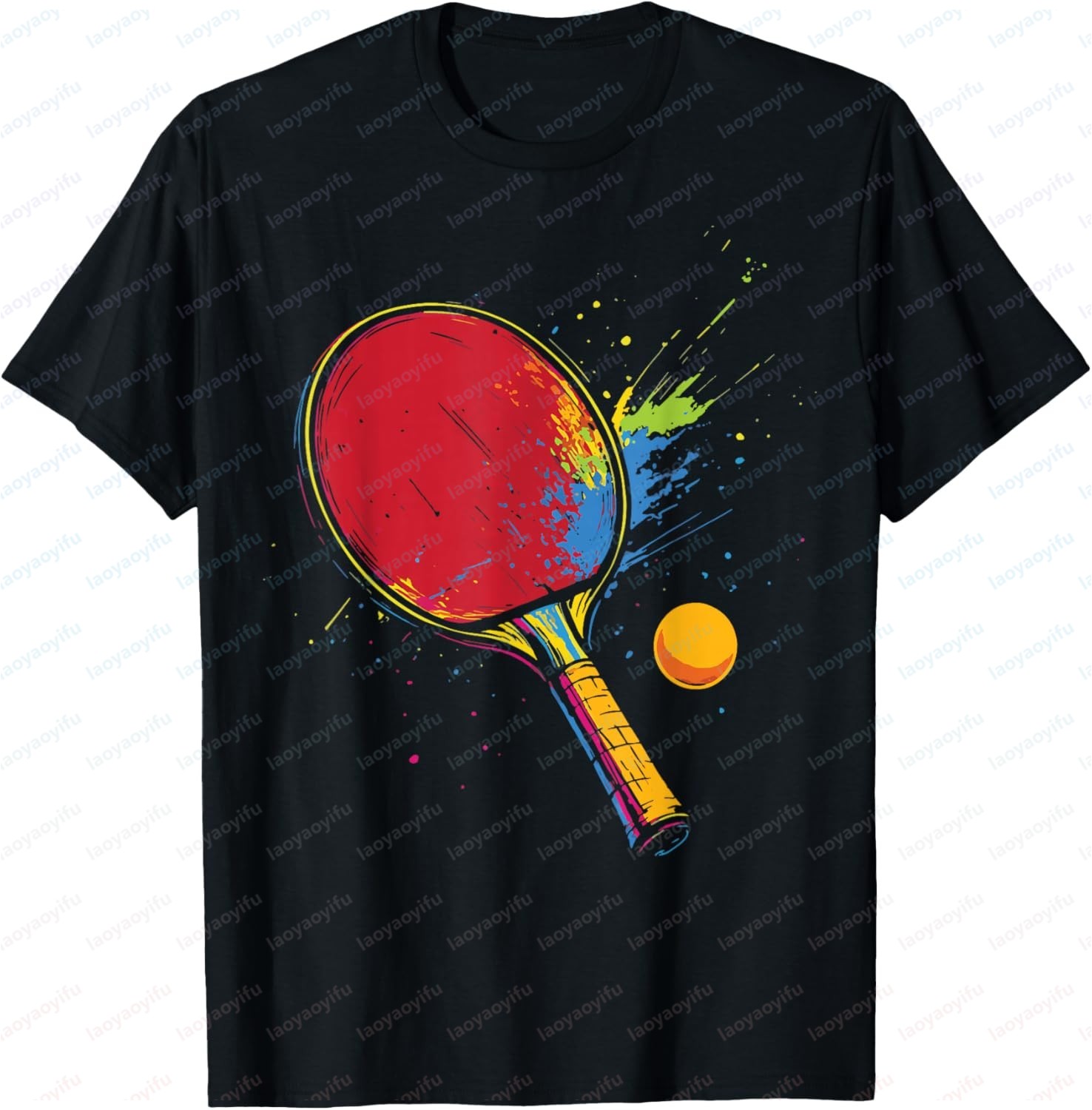 Table Tennis History - Table Tennis Colorful Ping Pong T-Shirt