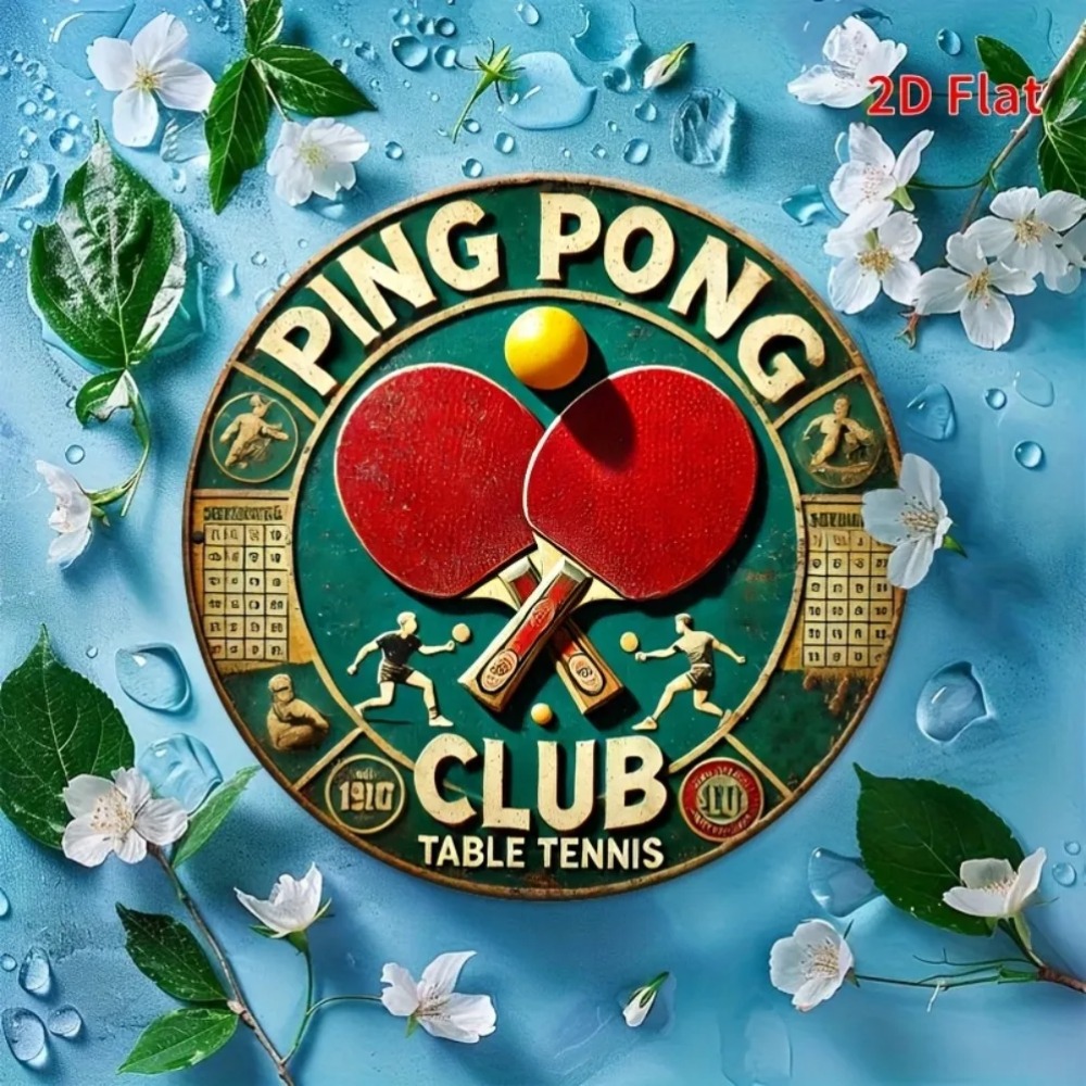 Table Tennis History - 2D Flat Vintage Ping Pong Club