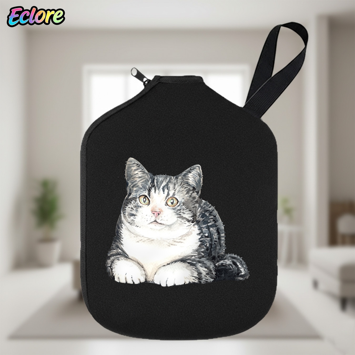 Table Tennis Paddle - Cute Watercolor Cat Pickleball Paddle Cover