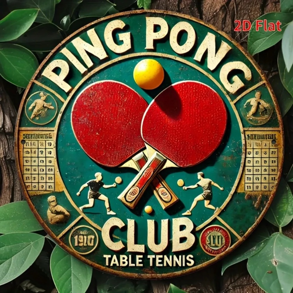 2D Flat Vintage Ping Pong Club - Table Tennis History review and price