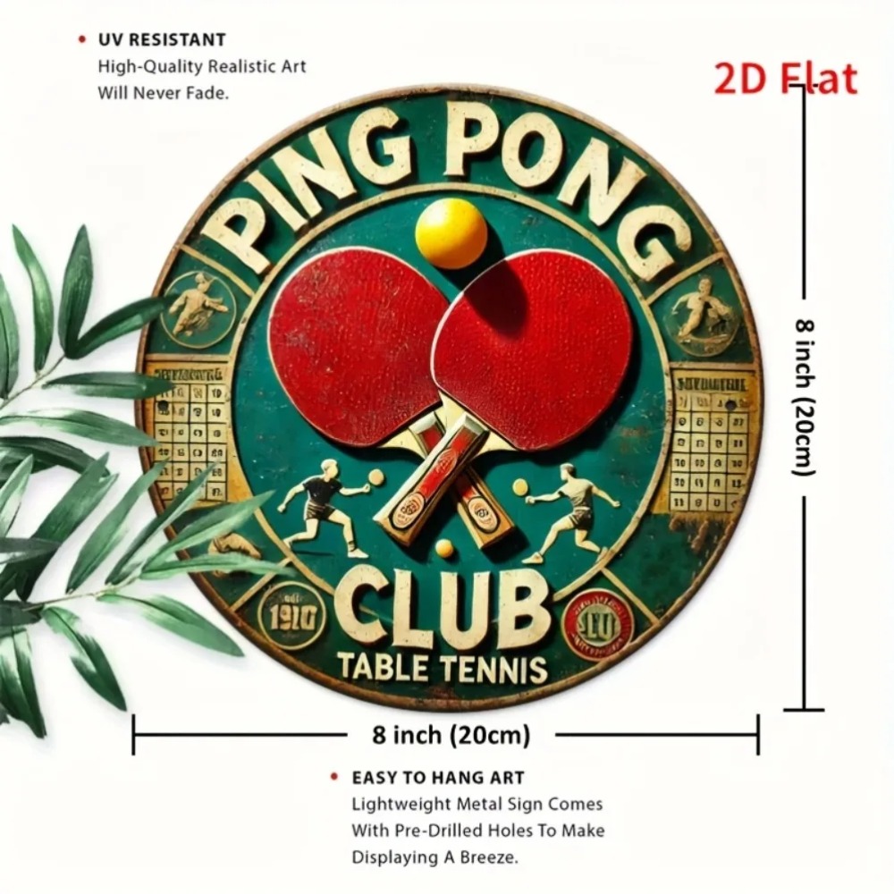 2D Flat Vintage Ping Pong Club - Table Tennis History review and price