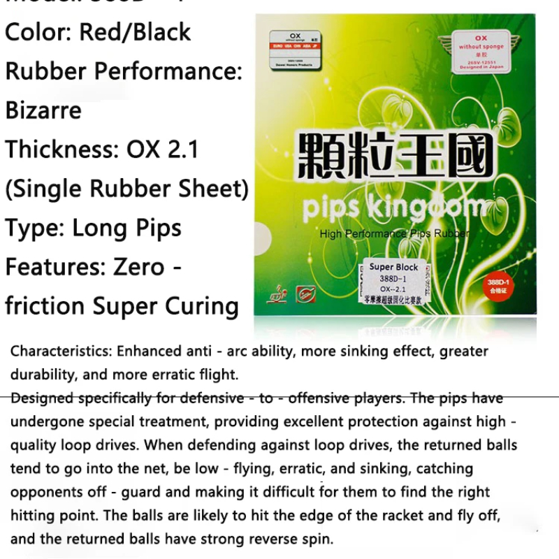 Cured Long Pips OX Pingpong Ru - Table Tennis Padel review and price