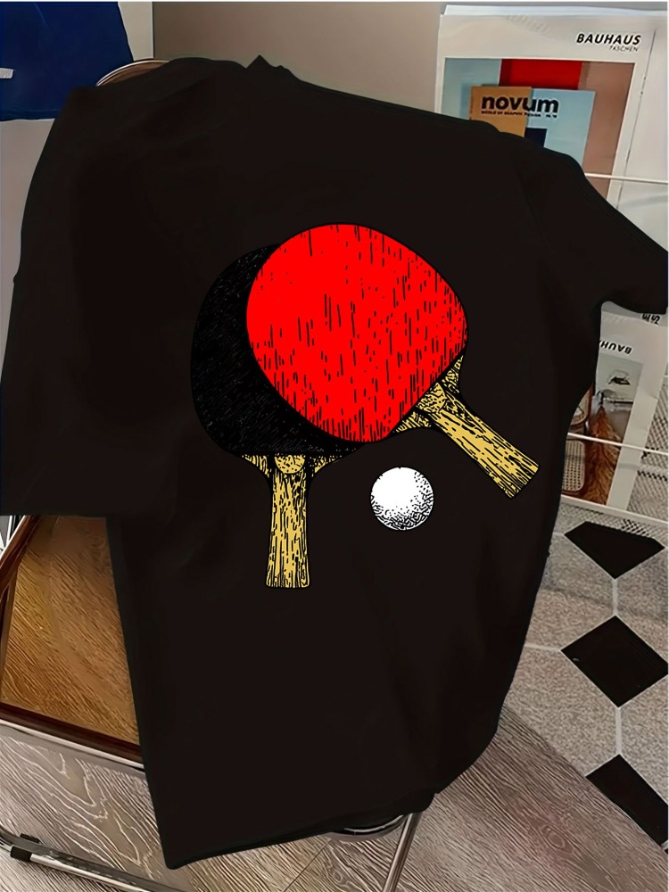 Mens Navy Crew Neck Tee Vintag - Table Tennis Graphics review and price